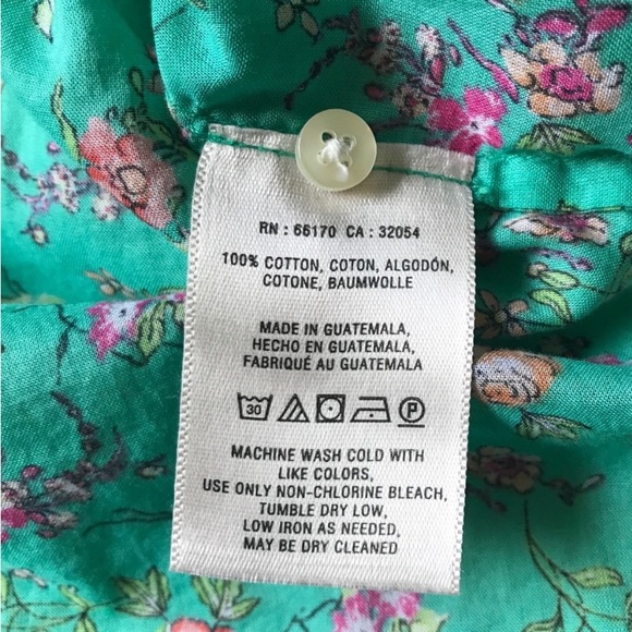 Anthro Holding Horses Mint Floral Button-down Shirt Top - Picture 9 of 11